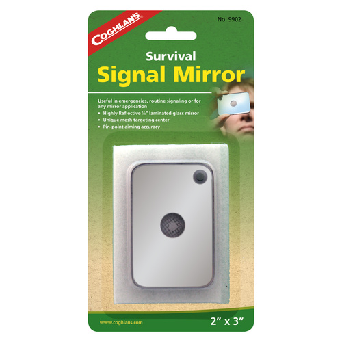 COGHLANS SURVIVAL SIGNAL MIRROR 2 X 3 INCH - USEFUL IN EMERGENCIES (COG 9902)