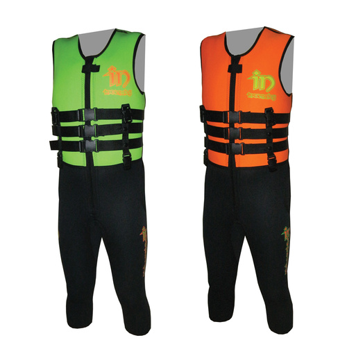 INTENSITY SKI RACE SUIT - MENS - SIZES S - 4XL - GREEN / ORANGE (IA8300)