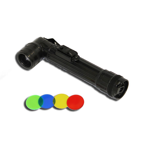 FURY GI FLASHLIGHT BLACK INCLUDES 4 EXTRA COLOURED LENSES (22614)
