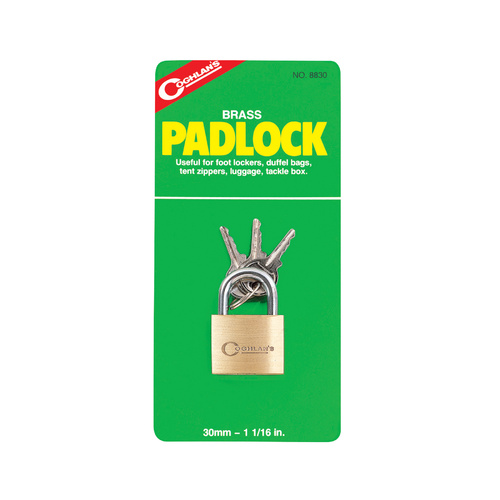 COGHLANS BRASS PADLOCK - 30MM - LOCK COMES WITH THREE KEYS (COG 8830)