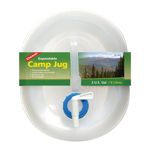 COGHLANS EXPANDABLE CAMP JUG - 2 GALLON / 8 L - POLYETHYLENE JUG (COG 9737)