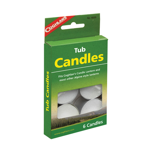COGHLANS TUB CANDLES - PACK OF 6 - FITS COGHLANS LANTERNS (COG 8509)