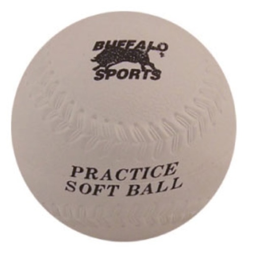 BUFFALO SPORTS RUBBER SOFTBALL - 12 INCH - FULLY MOULDED RUBBER (BASE043)