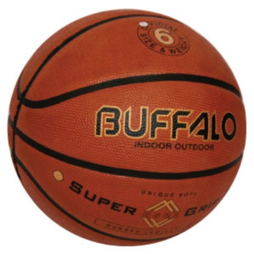 BUFFALO SPORTS SUPER GRIP CELLULAR RUBBER BASKETBALL - SIZE 5 / 6 / 7
