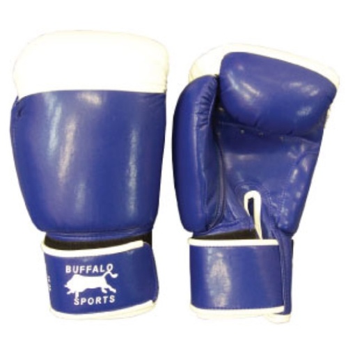 BUFFALO SPORTS DELUXE COMPETITION GLOVES - RED / BLUE - MULTIPLE SIZES (BOX073)