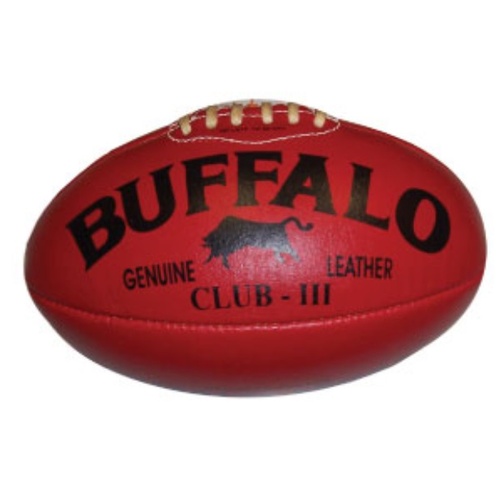 BUFFALO SPORTS TORPEDO LEATHER AFL FOOTBALL - MULTIPLE SIZES - RED/YELLOW