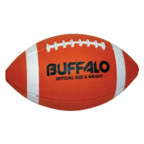 BUFFALO SPORTS CELLULAR RUBBER GRIDIRON BALL - MULTIPLE SIZES AVAILABLE