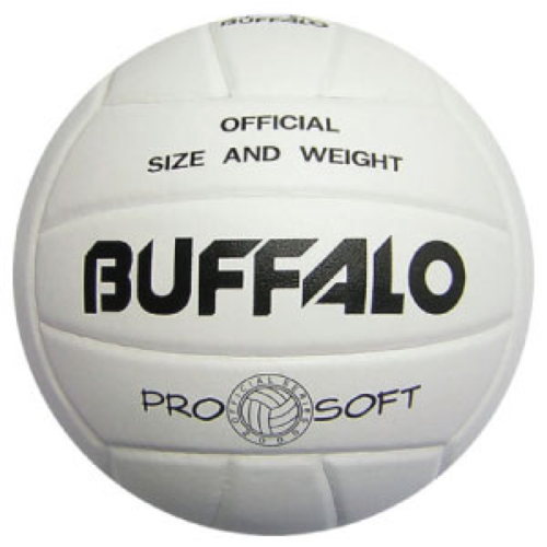 BUFFALO SPORTS PRO SOFT WHITE VOLLEYBALL - OFFICIAL SIZE & WEIGHT (VOLL036)