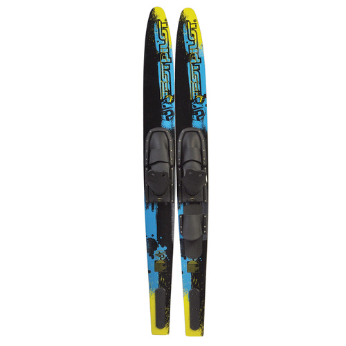 TEST PILOT ADULT COMBO WATER SKIS - ADJUSTABLE BINDINGS - 67" LENGTH