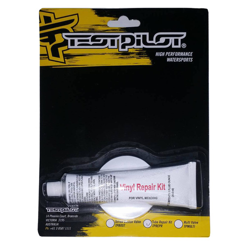 TEST PILOT VINYL REPAIR KIT - FOR ALL INFLATABLES - COMMERCIAL GRADE VINYL CEMENT