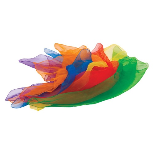 HART DANCING/JUGGLING SCARVES - SET OF 6 - BRIGHTLY COLOURED SCARVES (33-163)