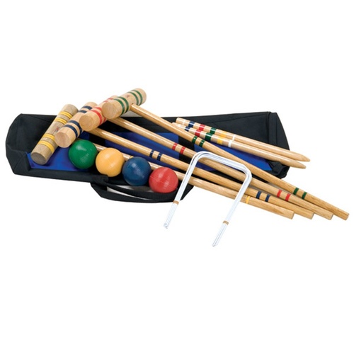 HART JUNIOR CROQUET SET - FOUR PLAYER SET COMES COMPLETE WITH CARRY BAG (16-341)