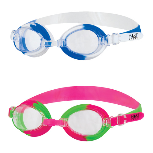 HART NEON JUNIOR SWIMMING GOGGLES - POLYCARBONATE ANTI-FOG CLEAR LENS