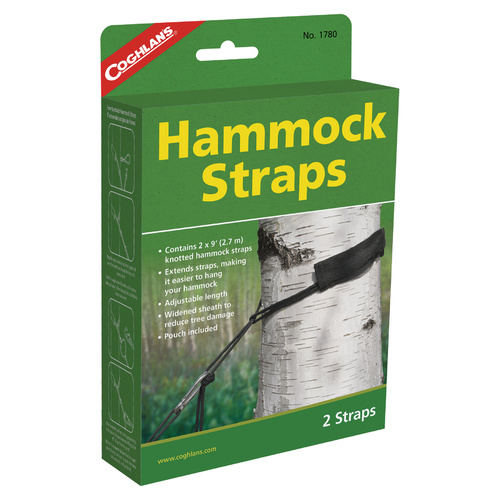 COGHLANS HAMMOCK STRAPS - SET OF 2 - MAKES IT EASY TO HANG A HAMMOCK (COG 1780)