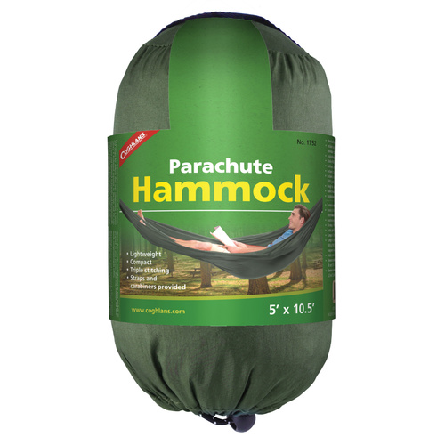 COGHLANS GREEN PARACHUTE HAMMOCK - TRIPLE STITCHED SEAMS (COG 1752)
