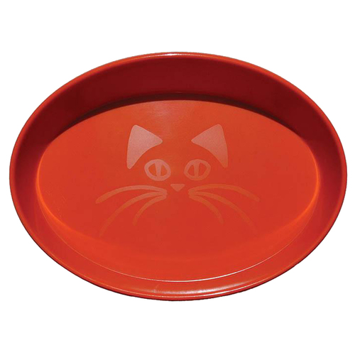 Scream Oval Heavy Duty Plastic Cat Bowl Loud Orange 300ml