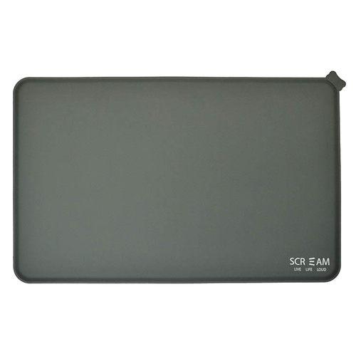 Scream Silicone Pet Food Mat for Dogs & Cats Grey 50 x 31cm