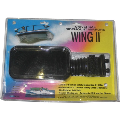 WILLIAMS COMP 2 WING MARINE SKI BOAT WAKE BOAT 4" x 11" REARVIEW MIRROR M11110