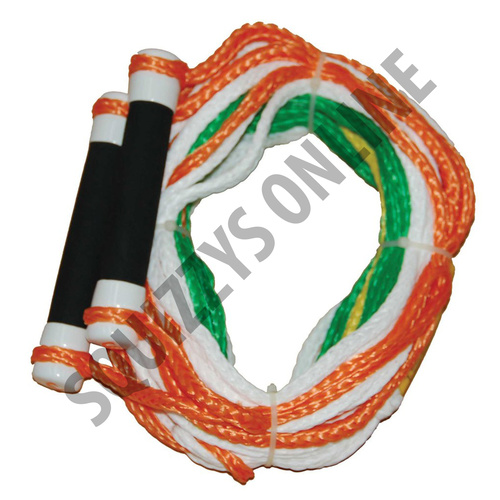 ADVANTAGE TEAM DOUBLE HANDLE & 5 LOOP SKI ROPE FOR SKIING AND KNEEBOARDING  (AD7006)