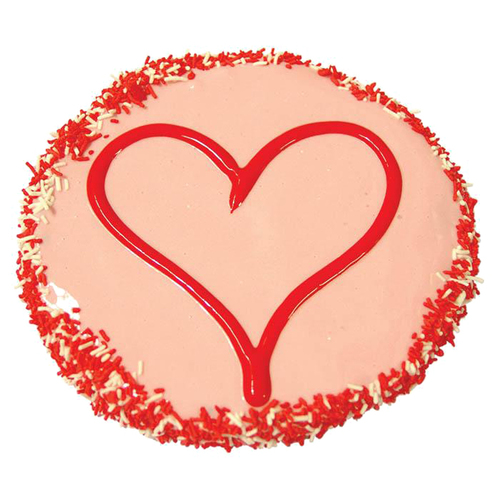 Huds & Toke Yoghurt Frosted Love Heart Cake Dog Treat 12cm