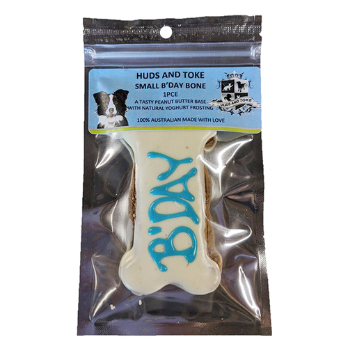 Huds & Toke Bday Bone Cookie Dog Tasty Treat Small