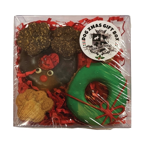 Huds & Toke Christmas Reindeer Gift Box Pet Dog Treats Assorted Sizes 4pk