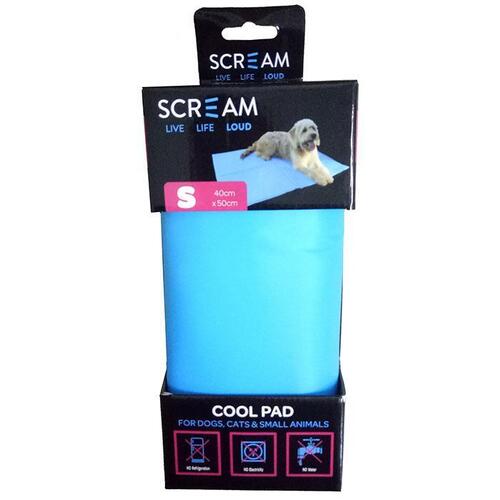 Scream Cool Pad Pet Cooling Mat for Dogs Cats & Small Animals Loud Blue Small