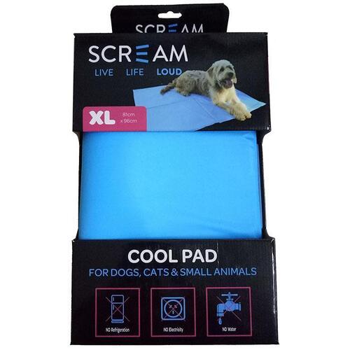 Scream Cool Pad Pet Cooling Mat for Dogs Cats & Small Animals Loud Blue XL