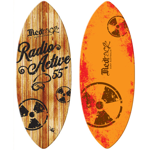 Redback Radioactive Classic Fiberglass Professional Skimboard 55 Inch