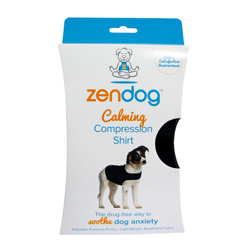Zendog Calming Compression Shirt for Dogs Black Small