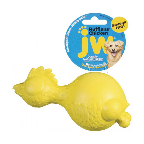 JW Pet Ruffians Chicken Squeaker Dog Toy Medium 16cm