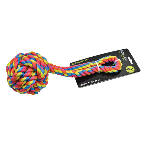 Scream Rope Fist Tug Interactive Pet Dog Toy Multicolour Large
