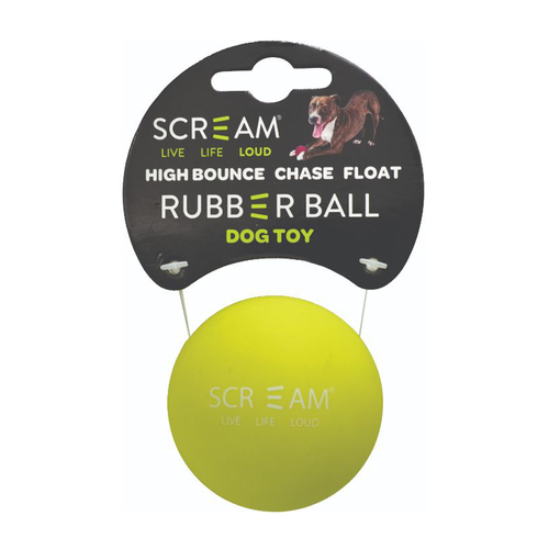 Scream Rubber Ball High Bounce Dog Toy Loud Green 6cm