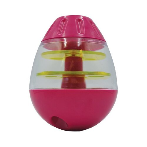 Scream Tip & Roll Dog Treat Dispenser Loud Pink & Green 13cm