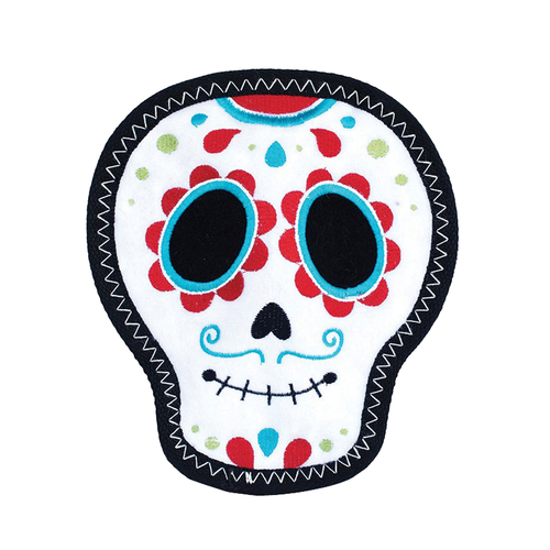 Zippy Paws Z-Stitch Santiago the Sugar Skull Plush Pet Dog Squeaker Toy
