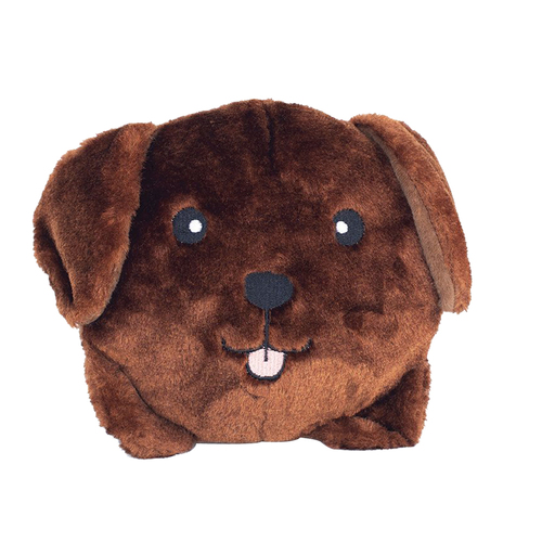 Zippy Paws Squeakie Buns Chocolate Lab Interactive Plush Pet Dog Squeaker Toy
