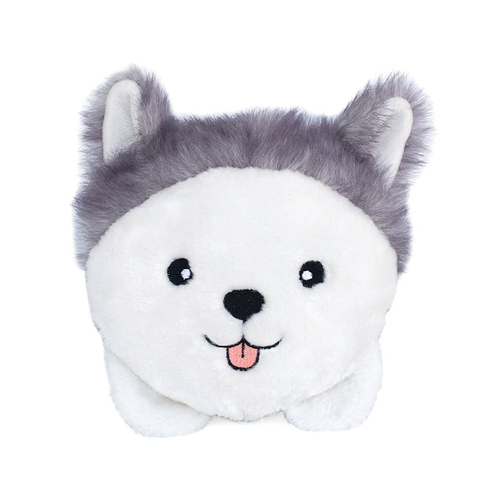 Zippy Paws Squeakie Buns Husky Interactive Plush Pet Dog Squeaker Toy