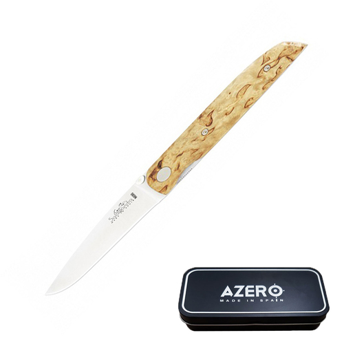 Azero Curly Birch Wood Pocket Knife 171mm Overall Length (A170123)