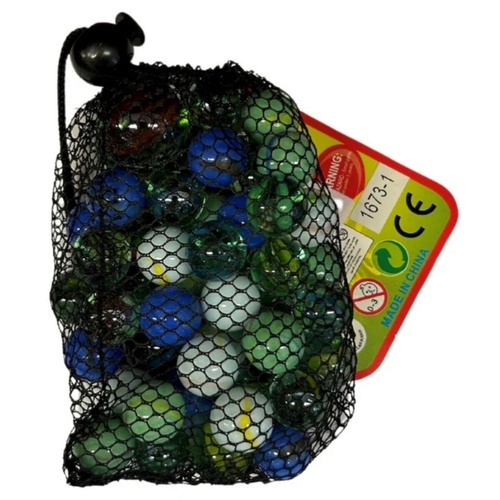 Marbles Bag Classic Game Assorted for Ages 3+ 50 Pieces