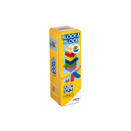 Cayro Block & Block Metal Box Natural Wood Board Game 2+ Players Ages 6+