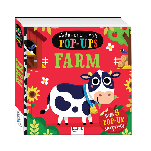 Bookoli Hide-and-Seek Pop-Ups Farm Childrens Book Hardcover (ABW722705)