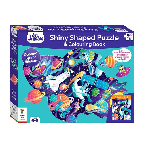 Hinkler Space Station Jr Jigsaw Puzzle & Colouring Book 100pcs (ABW948442)