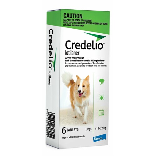 Credelio Ticks & Fleas Treatment Chewable Tablets for Dogs 11-20kg 6 Pack