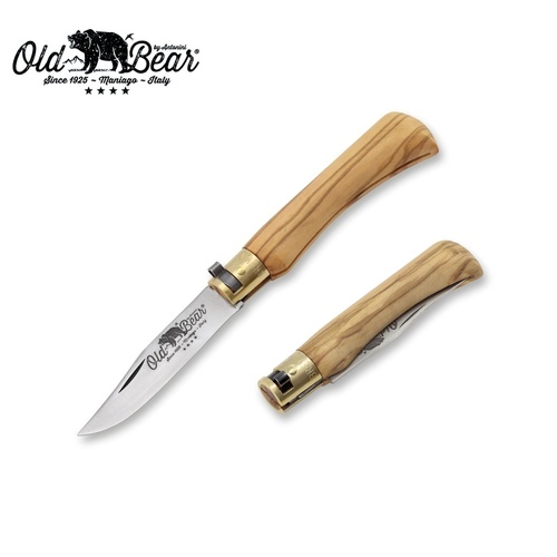 Old Bear Classical Olive Wood Pocket Knife Medium (ANT-9307-19-LU)