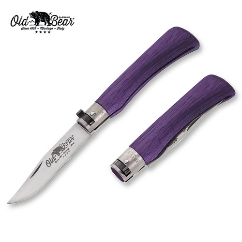 Old Bear Classical Purple Folding Pocket Knife Medium (ANT-9307-19-MPK)