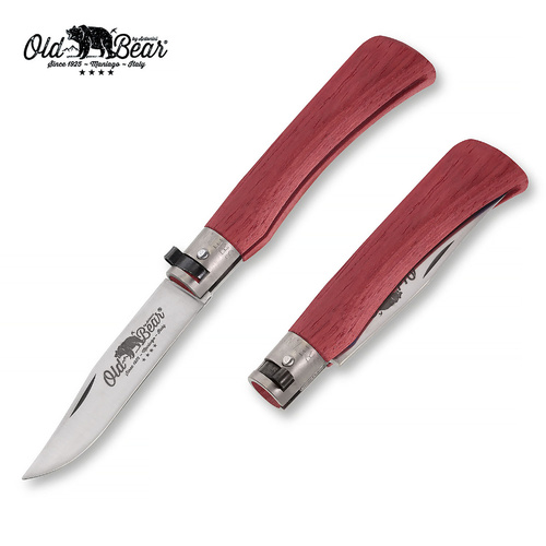 Old Bear Classical Red Folding Pocket Knife Medium (ANT-9307-19-MRK)