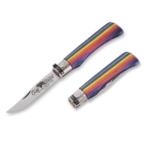 Old Bear Classical Rainbow Pocket Knife Large 210mm (ANT-9307-21-MAK)