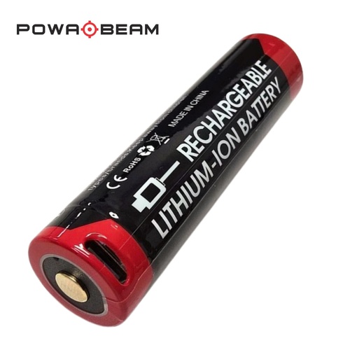 Powa Beam 18650 USB-C Rechargeable Torch Battery 3400mAh (BAT-RC34)