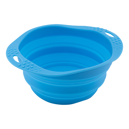 Beco Collapsible Travel Dog Bowl Dishwasher Safe Blue Small