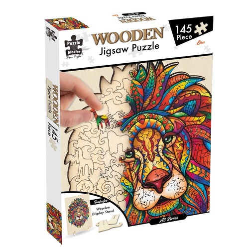 Puzzle Master Lion Jigsaw Puzzle incl Wooden Display Stand 145 Pieces